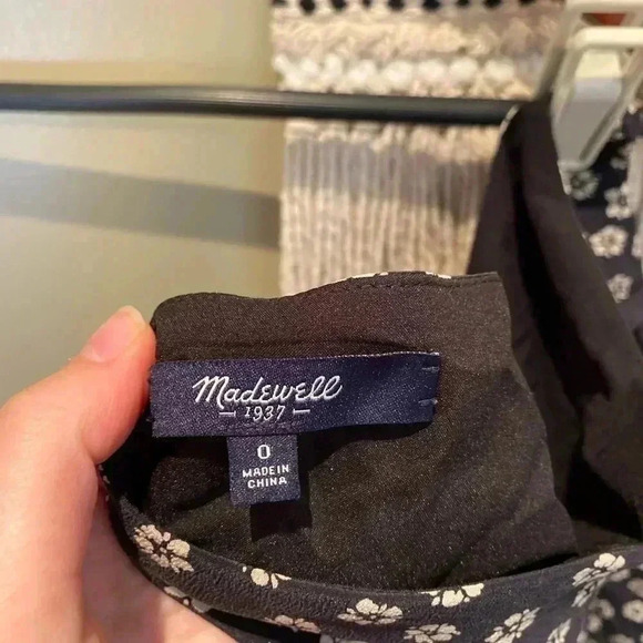 MADEWELL SKYLINE SILK SKIRT IN STENCIL BLOSSOM FLORAL PRINT SIZE 0 - Picture 4 of 4